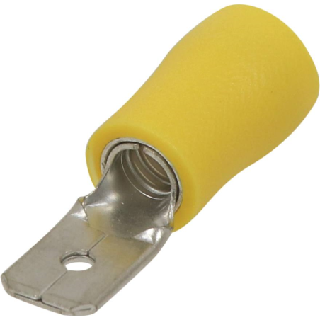 Cosses plates mâles isolées - jaune