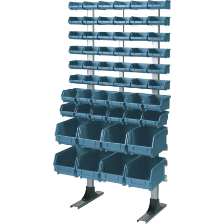 Etagère sur pieds avec 56 boîtes à bec