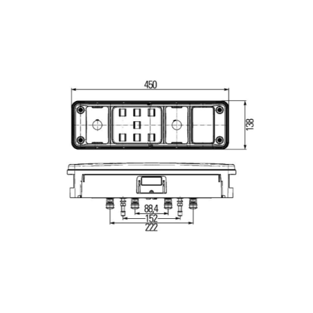 HELLA Feu Arrière Krone Hybride LED 24V - Montage Saillie/Vissé - Clair - EasyConn - Parfait Pour Remorques