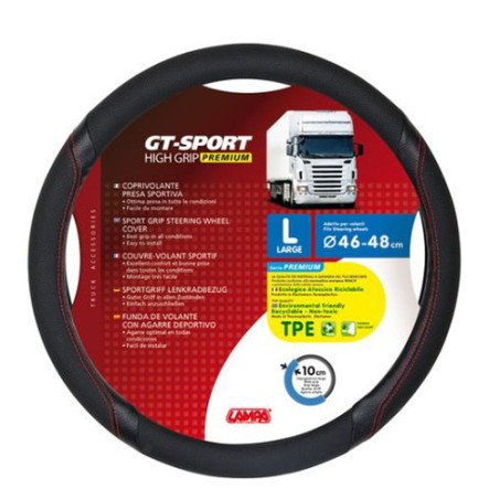 Couvre volant GT SPORT L (noir/rouge)