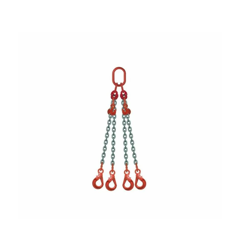 Elingue chaîne 4 brins 4,25T D.8mm avec raccourcisseurs et crochets automatiques - grade 80