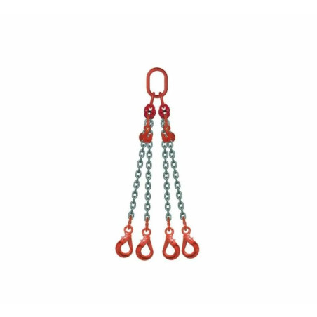 Elingue chaîne 4 brins 4,25T D.8mm avec raccourcisseurs et crochets automatiques - grade 80