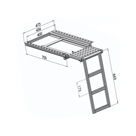 Escabeau suspendu 3m avec palier