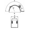 Aile en plastique injecté 1320 x 435 x 660mm avec brides réglables - Dimensions
