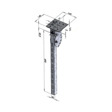 Poteau relevable pour pare cycliste de véhicule frigorifique