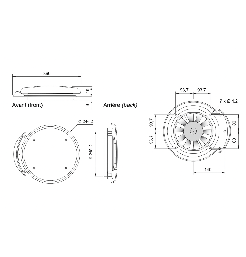 Aérateur De Toit 12V Narbonne Accessoires 3003 - Ventilation Puissante Et Aérodynamique Pour Camping-Car