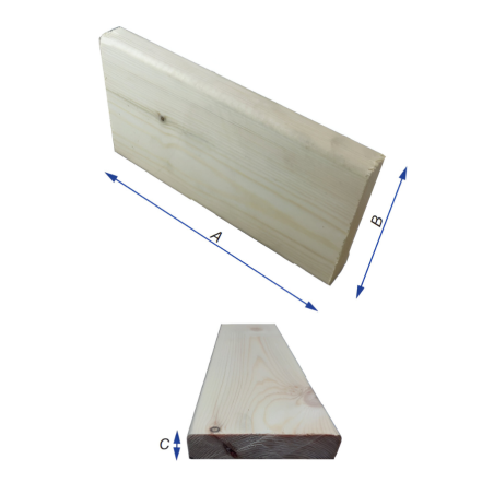 Réhausse en bois 3300 x 120 x 25 mm pour poids-lourds