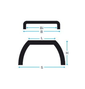 Aile thermoplastique avec méplat 700 x 1250 x 620 mm - Dimensions