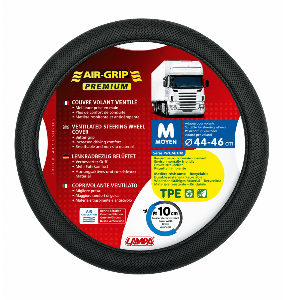 Couvre volant noir camion airgrip M
