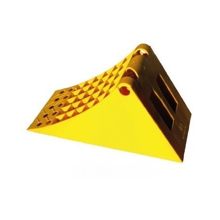 Cale De Roue Pour Camion 6500kg - DIN 76051-E53 Jaune Avec Support Noir - Dimensions 467x198x225mm