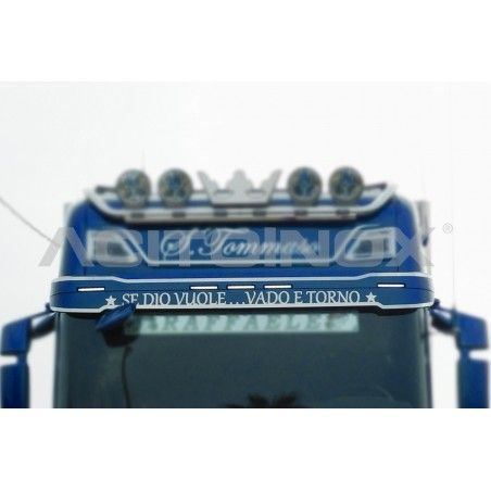 Habillage inox visière avec écriture pour SCANIA NGR/S ACITOINOX