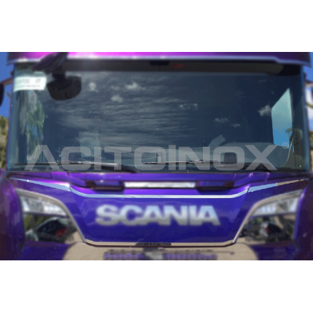 Habillage inox sous pare brise ACITOINOX pour SCANIA NEW S