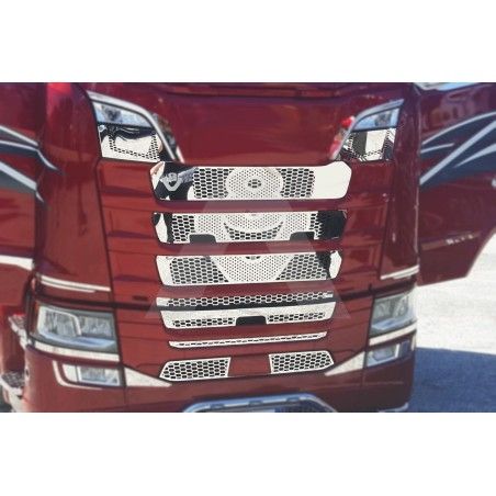 Habillage inox calandre "V8" ACITOINOX pour SCANIA NEW S