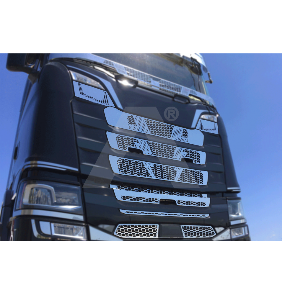 Habillage inox calandre "Thunder" ACITOINOX pour SCANIA NG S