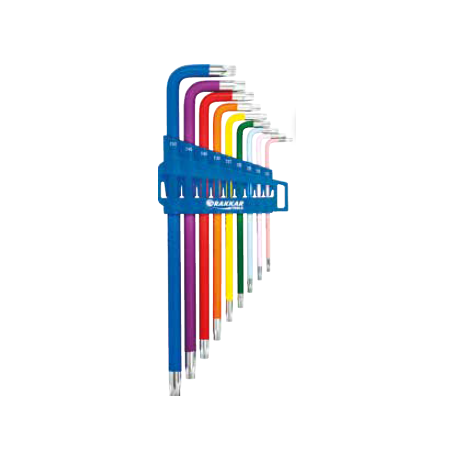 9 clés mâles coudées alésées Torx® extra longues DRAKKAR
